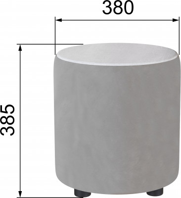 Пуф Пай, светло-серый/мдф холст белый