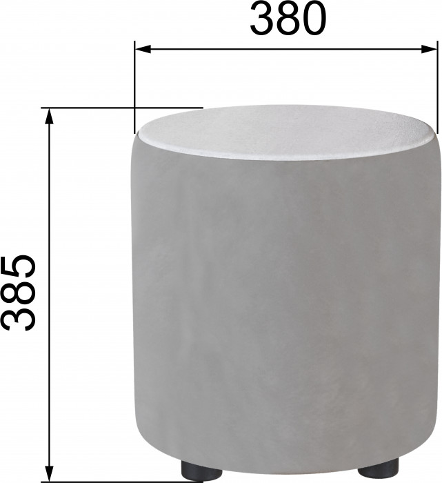 Пуф Пай, светло-серый/мдф холст белый