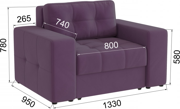 Кресло-кровать Верден, Винный