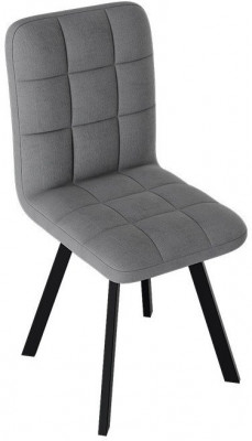 Франк ДП 2-17 Стул (паук) (Черный матовый/Микровелюр Серый)