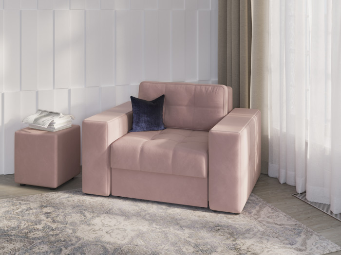 Кресло-кровать "Нави", Пыльная роза/МДФ пудра