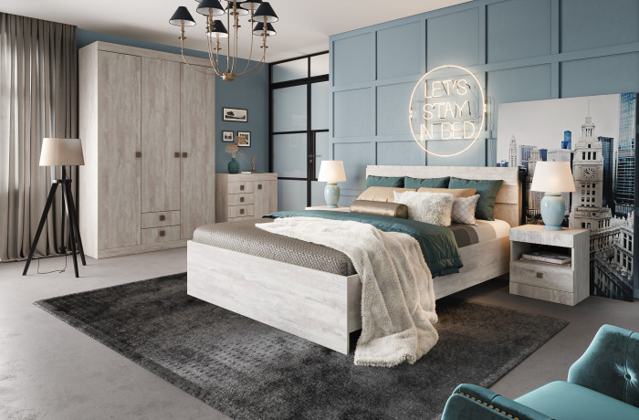 Кровать двуспальная 160х200 с щитовым основанием 