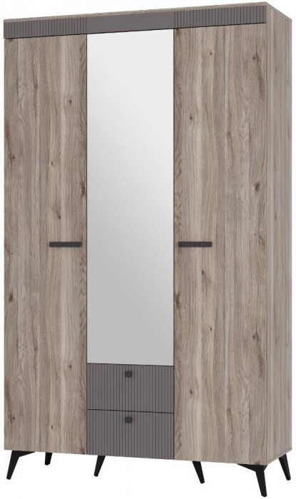 Шкаф 3-х створчатый "Кассандра" ШК-08 Дуб Смоки/MF14 Муссон софт