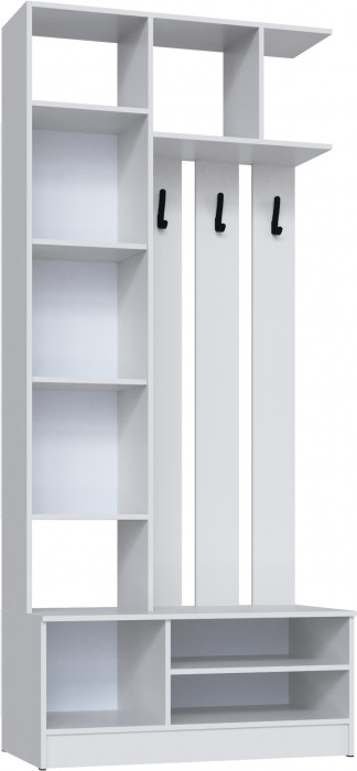 Набор мебели для прихожей "Мадрид", Графит серый/Белый