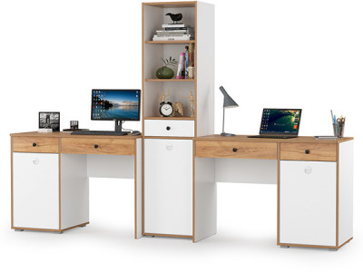 Вуди Компоновка № 10, цвет белый премиум/дуб крафт золотой, ШхГхВ 265х52,7х180,3 см., универсальная сборка