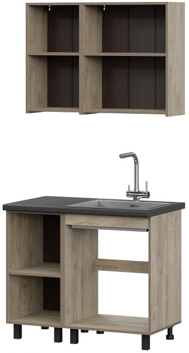 Кухня Этна 1.0 м. Комплект 1, софт вайт гиза