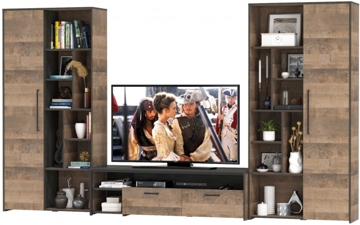 Трувор Гостиная 076, дуб гранж песочный/интра