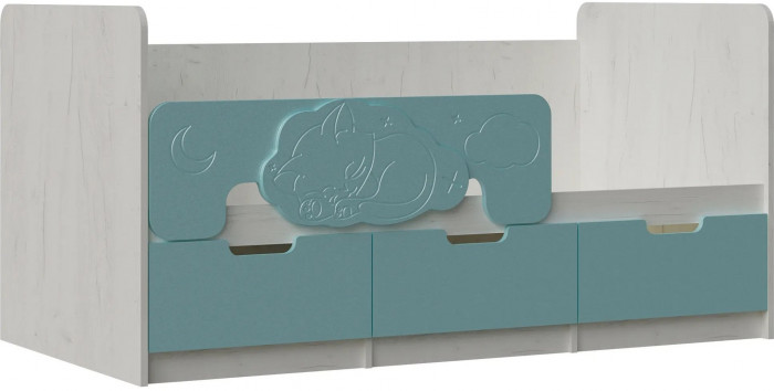 Юниор-4 Кровать 80х180 (Шарли мокко, Крафт белый)