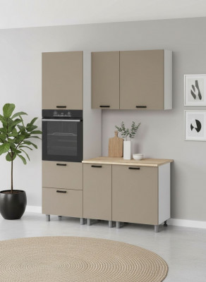 МК Аленушка 1,6м ПД Орешник Матовый Вижен,скоба черный,сонома (без столешницы)