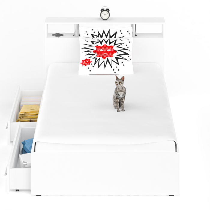 Камелия Кровать с ящиками 1200, белый