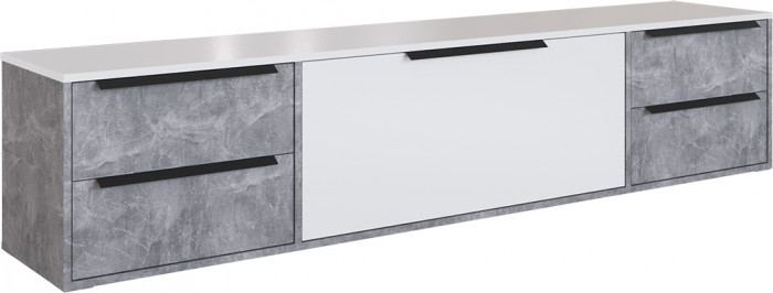 Малави Модульная Гостиная, композиция 1, Ателье светлое/Белый глянец