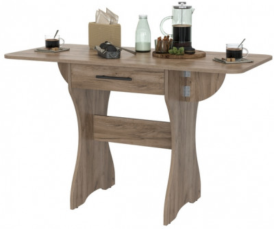 Стол обеденный раскладной с ящиком 6-02.120ТМдкт, дуб крафт табачный