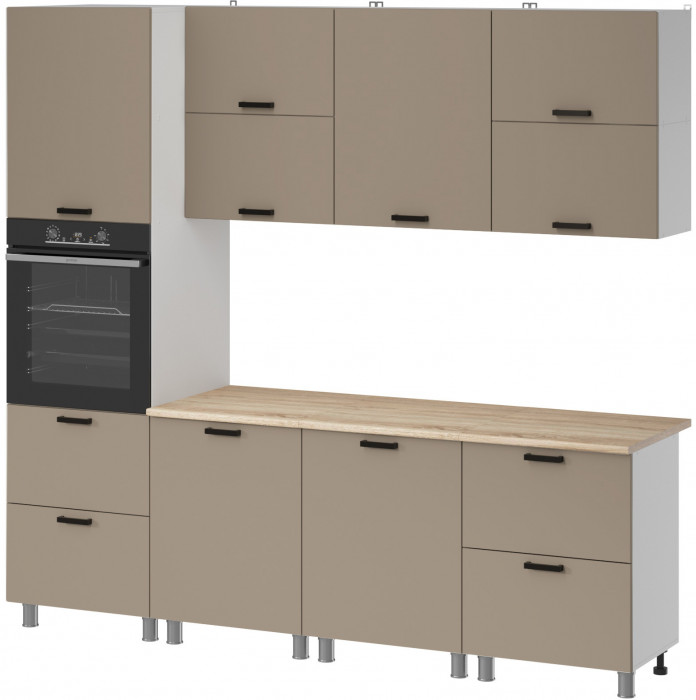 МК Аленушка 2,4м Орешник Матовый Вижен,скоба черный,сонома