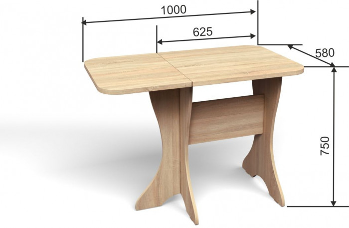 Стол СКР-1 дуб сонома