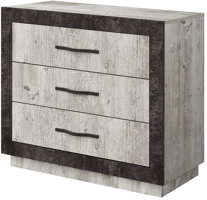 Комод с 3-мя ящиками "Эстель" - Сосна шале/Бетон спаркс