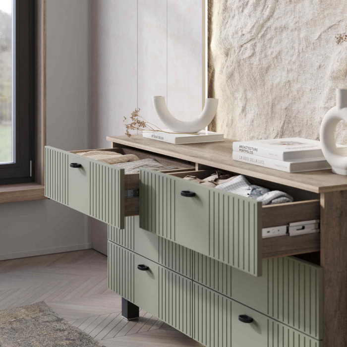 "Олива" КМ-04 комод Дуб каньон/MF12  эвкалипт софт