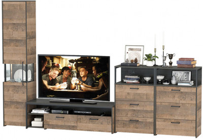 Трувор Гостиная 102, дуб гранж песочный/интра