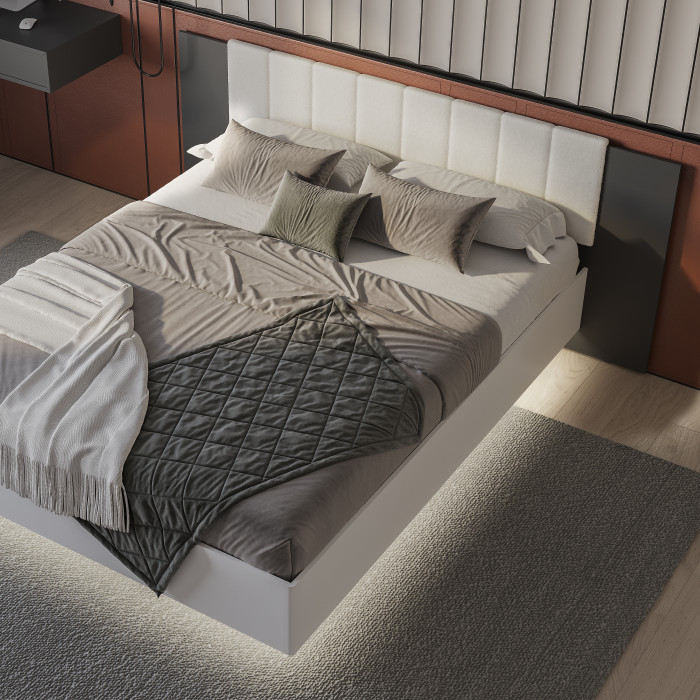 Кровать Шарм КР-18 160х200, проложки,Графит, Белый