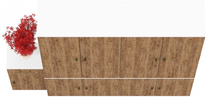 Лидер-8 Шкаф МД 20Б + Шкаф МД 20Б + Тумба МД 3.15, цвет белый шагрень/крафт золото, ШхГхВ 200х37,5х190 см., НЕ универсальная сборка