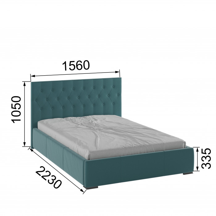 Октавия Кровать интерьерная 140 бирюза ромб, ПМ
