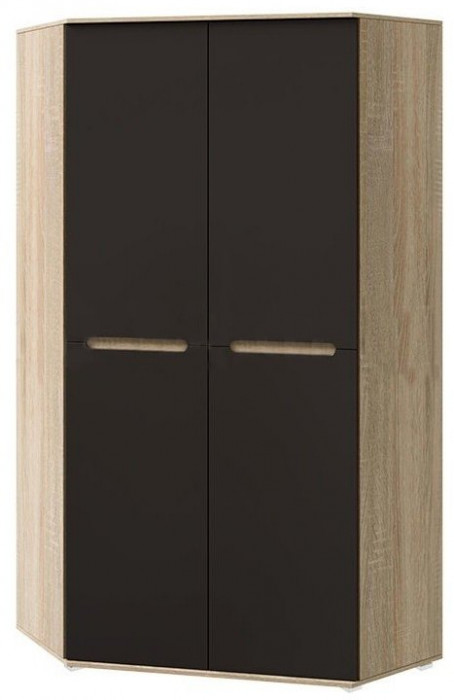 Ким Шкаф угловой универсальный (Дуб Сонома, Белый глянец)