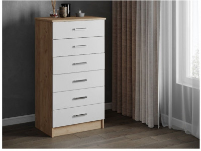 Комод Катрин-4 дуб крафт золотой/белый