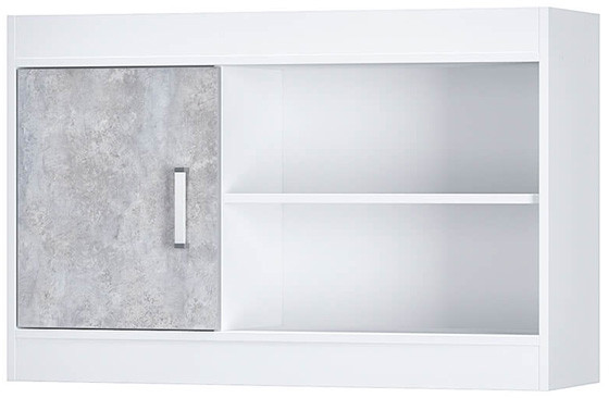 Полка навесная Паскаль, Белый, Цемент светлый