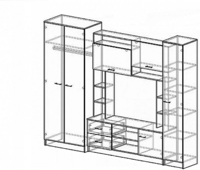 Гостиная Марта-11 (Ясень шимо темный / светлый)