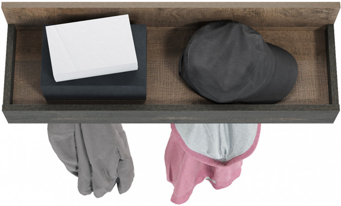 Трувор 15.04 Вешалка, цвет дуб гранж песочный/интра, ШхГхВ 80х24,2х36 см.