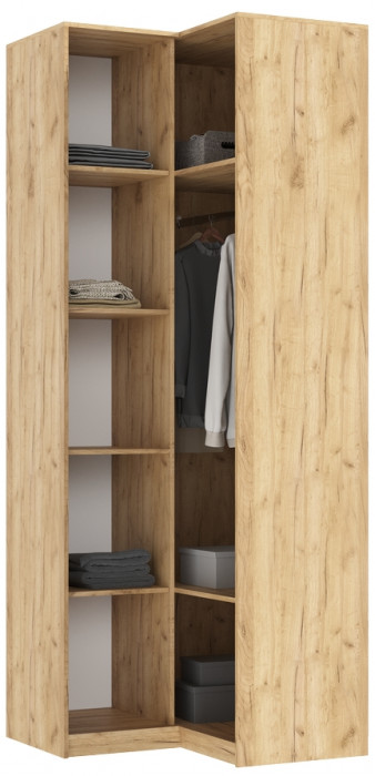 Марвэл Шкаф угловой, Дуб крафт/Мальта