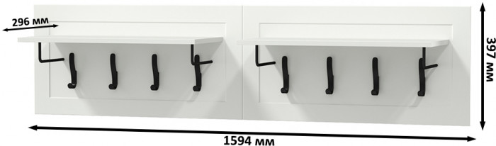 Остин 15.12 Вешалка + 15.12 Вешалка, белый шагрень