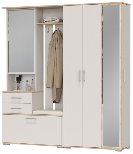 Прихожая Домино 5, дуб крафт золотой/кашемир серый