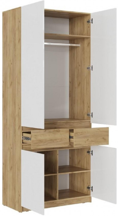 Модульная прихожая Роджина, композиция 2 (Графит, Дуб Крафт Золотой)