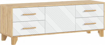 Ирис Тумба ТВ 1500, Браш Вайт/Дуб Крафт