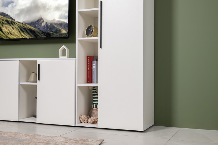 Эйр Гостиная 16.324.02 Шкаф, цвет белый шагрень, ШхГхВ 62х38,1х219,5 см., универсальная сборка