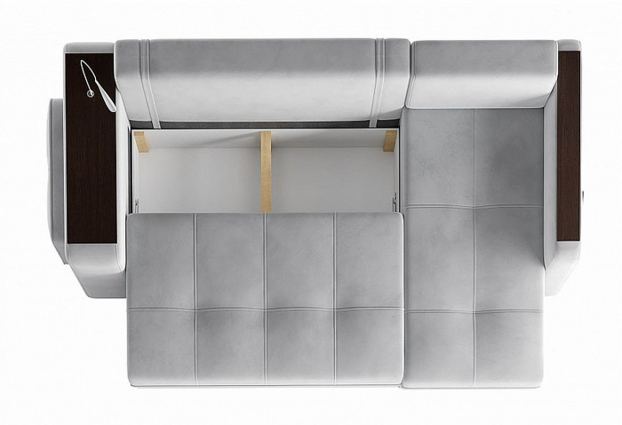 Диван угловой Smart 4 Б4-2Т-1Пф-Б3 Велюр Ультра Смог