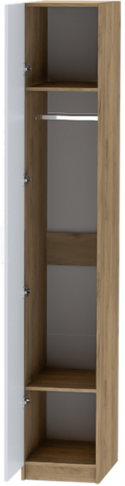 Шкаф-пенал №1 "Иннэс-7" - Крафт золотой/Белый глянец