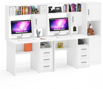 С-МД-СК9 Компоновка № 04, цвет белый шагрень, ШхГхВ 247х70х160 см., НЕ универсальная сборка