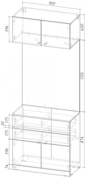 Модульная прихожая Кантри, композиция 5