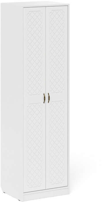 Прихожая П-6 Компоновка № 26, белая шагрень/фасады МДФ белое дерево фрезеровка ромб