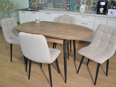 Обеденная группа Стиль-1 / Стул Х 4 шт. / Дуб Веллингтон/черный / бид 01