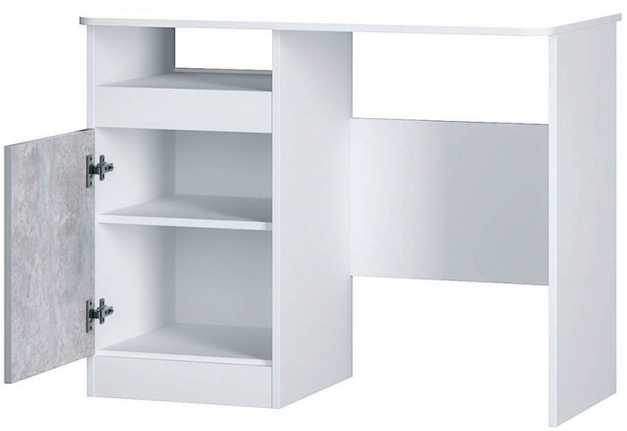 "Паскаль" письменный стол (970х750х500) белый/цемент светлый