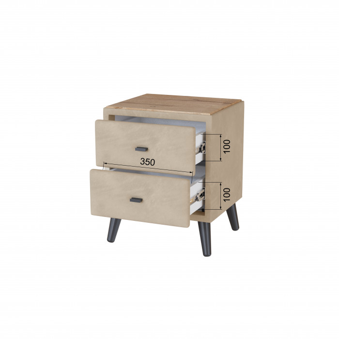 Тумба прикроватная интерьерная Пай бежевый/мдф дуб канадский