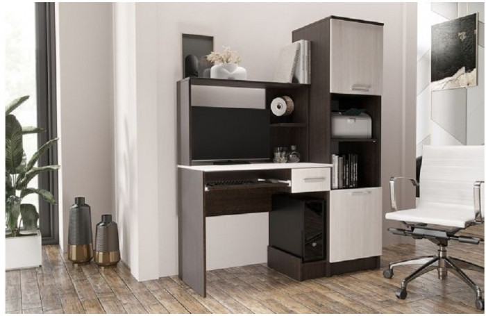 Компьютерный стол №3 + Пенал (Сандал светлый)