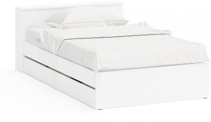 Ксения Кровать с ящиками 1200, белый