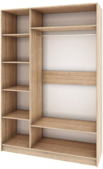 Мадлен Шкаф 3-хств. дуб сонома/МДФ дуб шале мореный