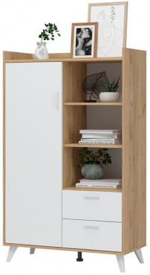 ИРИС ШК-06 Шкаф малый (935х1505х425) дуб крафт золото/белый