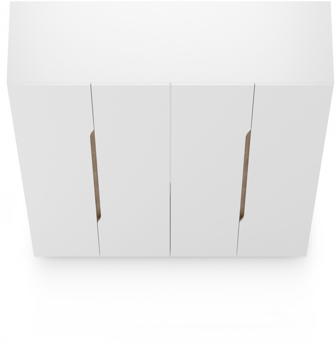 Муссон 13.198 Шкаф двухстворчатый + 13.198 Шкаф двухстворчатый, цвет белый/дуб эндгрейн элегантный, ШхГхВ 174,8х52,2х229,8 см., НЕ универс. сборка