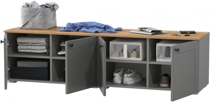 Остин 13.257 Тумба + 13.257 Тумба, цвет серый графит/дуб крафт золотой, ШхГхВ 160х41,9х43,7 см.