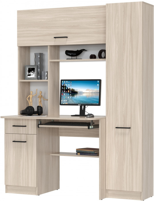 Стол рабочий 6-0603ТМяс.св Альфа, ясень шимо светлый